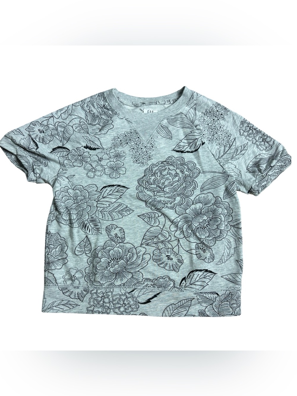 Gap Kids Floral Short Sleeve Sweatshirt Top
